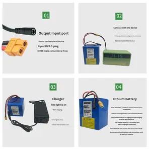 Batterie au lithium 24V, bande longue, 6S22.2V, 7S, scooter, grande capacité, hélice, moteur haute puissance, traction de filet, température de fonctionnement -10-45 - Product Image 4