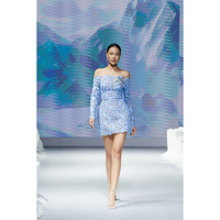 Robes de soirée de luxe pour femmes, à fleurs, écologiques, durables, sans manches, épaules dénudées, fabriquées au Vietnam, livraison rapide, haute qualité