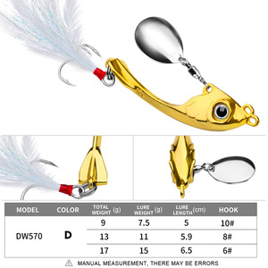 ZHUORUN Offre Spéciale leurre de pêche de haute qualité nouveau 9-17g alliage cuillère Vib basse attirail pêche à la traîne <span class=keywords><strong>Action</strong></span> avec des yeux 3D - Product Image 6