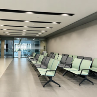 Chaise d'aéroport personnalisée, chaise d'attente en PU pour gare ferroviaire, banc de salon d'aéroport, chaise d'attente de réception pour aéroport