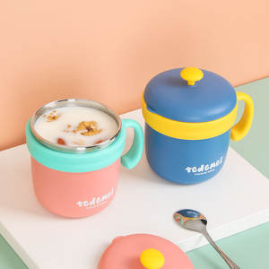 Tasse isotherme Tedemei en acier inoxydable 316 à double paroi, portable, pour enfants et usage au bureau, avec couvercle et cuillère inclus - Product Image 4