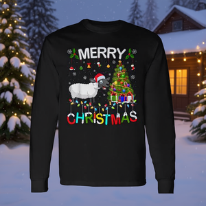 Merry <b>Christmas</b> <b>Sheep</b> Lover Xmas Long Sleeve T-Shirt - Product Image 3