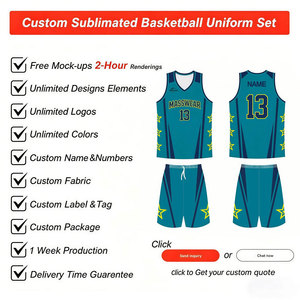 Maillot de basketball sublimé imprimé pour garçons, ensemble uniforme d'équipe personnalisé, séchage rapide, respirant, 100 % polyester, sans manches, bleu sarcelle avec étoiles sur les côtés - Product Image 2