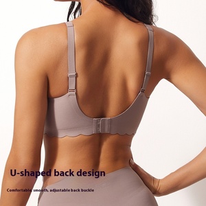 Soutien-gorge tricoté uni respirant en tissu lisse et plissé, grande taille, anti-affaissement, coupe 3/4, pour femme, usage quotidien, style international - Product Image 2