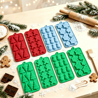 Moule de Noël en silicone Bonhomme de neige, Homme en pain d'épices, Flocon de neige pour chocolat, plateau de cuisson pour DIY, chocolat, cire fondante, outils à gâteau