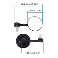 GOOFIT 2PCS 7/8 "22mm Rétroviseurs de guidon de moto en alliage d'aluminium pour Buggy UTV Scooter Moped ATV Quad Pitbike Large