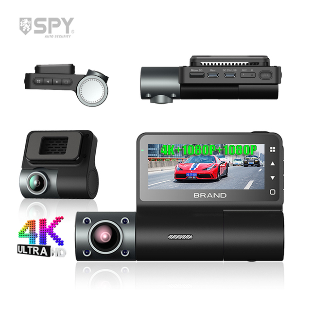 2026 Hot 3.16 Inch IPS Screen Auto Dash Cam Wholesale 4K 3-Channel Dash Cameras With Dual Lens Angle TFT Screen Type