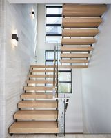 Escalier flottant en bois préfabriqué sur mesure, marches en bois personnalisées pour appartements et bâtiments résidentiels