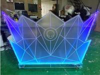 Support DJ en acrylique transparent sur mesure pour bar de fête, table de bar avec lumières LED, table de bar pour bar