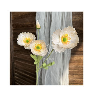 Fleurs artificielles de pavot Jinxi en soie, réalistes, pour vase, décoration de mariage, maison, accessoires de photographie extérieure - Product Image 5