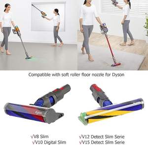 Remplacement pour aspirateur <span class=keywords><strong>Dyson</strong></span> V8 Slim/<span class=keywords><strong>V10</strong></span> Slim/V12 Detect Slim/V15 Slim <span class=keywords><strong>Rouleau</strong></span> souple rouge et bleu Brosse à <span class=keywords><strong>rouleau</strong></span> souple - Product Image 4