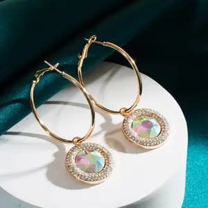 时髦的女孩耳环银耳环设计女孩精致的蓝色宝石耳环