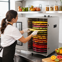 CUCINA 16 Trays Automatische Rotatie Multifunctionele Voedseldroger RVS Commerciële Fruitdroogmachine Vleesdroger