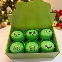 Runfeng Jouet Squishy Grinch de Noël en forme de Boulette Mystère, en TPR à Rebond Lent, Boîte Surprise, Jouet Anti-stress Fidget, Coffret Cadeau