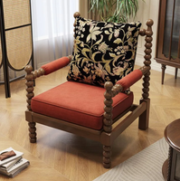 Fauteuil simple en bois massif de frêne, style vintage, luxe léger et moderne, pour salon.