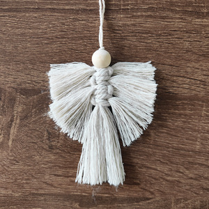 G114 Nuova Decorazione Natalizia Creativa ed Ecologica, Pendente Angelo in Cotone Intrecciato a Mano, Decorazione per la Casa - Product Image 5