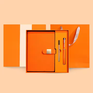 Пользовательские A5 переплет, кожаная тетрадь, набор для шитья, гелевая чернильная ручка, Жесткая обложка, деловой подарочный набор - Product Image 5