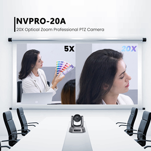 3個20xズームPTZ会議カメラUSB + HDMI + SDI + LAN + POE付きKB200PRO PTZカメラコントローラー5インチ液晶画面 - Product Image 2