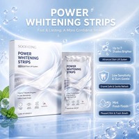 Bandes blanchissantes pour les dents avec logo personnalisé, emballage OEM ODM, marque privée, blanchiment puissant avec 6% de peroxyde d'hydrogène, emballage individuel portable pour les voyages