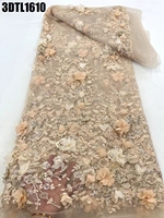 Tissu en dentelle 3D de haute qualité, Munich, Allemagne, dentelle française de luxe, dentelle autrichienne à paillettes pour robe de soirée, robe de mariage