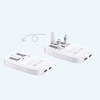 Cargador GaN de 35W con 2 Puertos USB-C PD 3.0, Salida de 5V3A, Protección OTP, Enchufe Plegable para Reino Unido, Adaptador de Pared de Carga Rápida