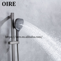 Système de douche de luxe en cuivre massif de haute qualité, prix de gros, avec robinet gris anthracite à 2 fonctions et ensemble de douche en laiton