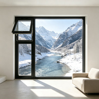 Ventanas Abatibles de Diseño Europeo con Rotura de Puente Térmico, Ahorro Energético, Aleación de Aluminio, Plegables, Aislamiento Térmico Exterior Triple