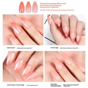 <span class=keywords><strong>Uñas</strong></span> Postizas de Almendra Estilo Europeo Americano, 24 Piezas, <span class=keywords><strong>Color</strong></span> Nude, Cambio de Temperatura, Luz, Nuevas en Existencia - Product Image 4