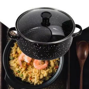 Ready Stock Wholesale Enamel Cookware Set 5-Piece Enamel <b>Soup</b> <b>Pot</b> Black Speckled Stew <b>Pot</b> <b>Soup</b> <b>Pot</b> Double Ear <b>Pot</b> - Product Image 3