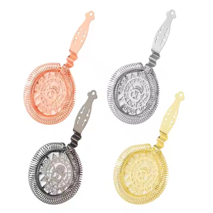 Phụ kiện quầy <span class=keywords><strong>bar</strong></span>, dụng cụ pha chế đồ uống, màu đen vàng kim loại, dụng cụ lọc rượu cocktail bằng thép không gỉ, đồ dùng quầy <span class=keywords><strong>bar</strong></span>, dụng cụ lọc cocktail - Product Image 5