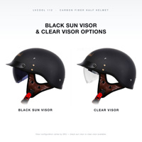 Casque de moto en fibre de carbone, demi-casque ouvert, coque légère en carbone, casque d'été pour scooter pour adultes