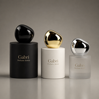 Flacon de parfum vide noir 30 ml, flacons de parfum en verre givré vides 50 ml, flacon de parfum rond 100 ml avec emballage boîte de luxe