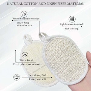 100% naturel Luffa et tissu éponge matériaux <span class=keywords><strong>Loofa</strong></span> /Sisal/coton chanvre tampons corps épurateur corps éponge - Product Image 4