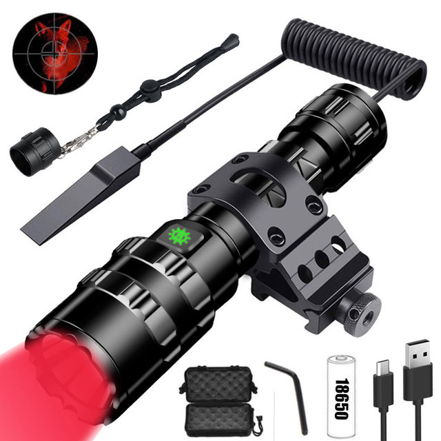 1200LM IP65 Tactical LED Flashlight High Power White USB Rechargeable 4.2V Waterproof Camping Diving 200-300M Beam Aluminum