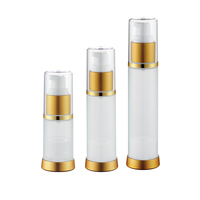 Dispenser plastik aluminium emas perak 15ml 30ml 50ml, botol kosong kosmetik tanpa udara vakum Dispenser harga lebih rendah 15ml 30ml