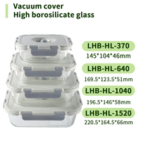 Conteneurs de conservation alimentaire en verre sous vide de haute qualité, bocaux de cuisine en silicone pour animaux de compagnie, couvercles, compatibles micro-ondes, camping, logo personnalisé en vrac