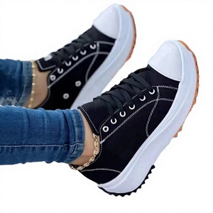Nouvelles bottines en denim à semelle épaisse, style hiver, bout ouvert, lacets en caoutchouc, augmentant la taille - Product Image 3