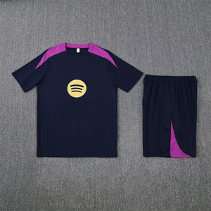 Uniformes de Fútbol de Verano, Conjunto de Entrenamiento de Manga Corta, Jersey 25/26 Barcelona, Transpirable, Poliéster, Secado Rápido, Cuello Redondo, Unisex - Product Image 5