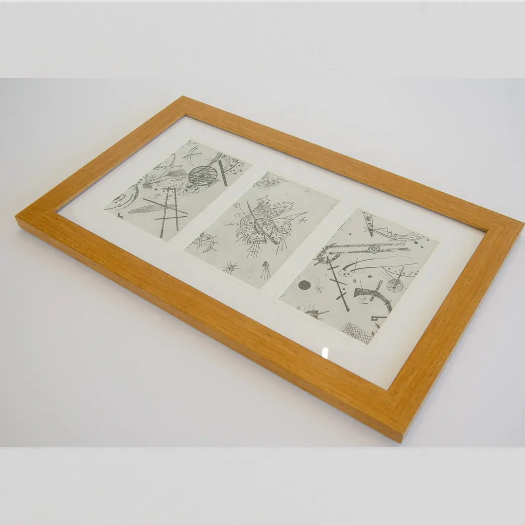 Деревянная фоторамка из бука с матовой панелью с v-образным пазом, отверстия для 3 фотографий, декоративная настенная деревянная фоторамка 10*15