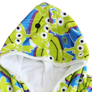 Nhà máy trực tiếp nóng bán tre bông in bé Poncho động vật trùm đầu khăn dùng một lần nén cho phòng tắm sử dụng kẻ sọc - Product Image 3