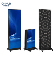 Afficheur LED mobile sur roues pour photomaton couleur HD, assemblage magnétique, pour publicité commerciale intérieure