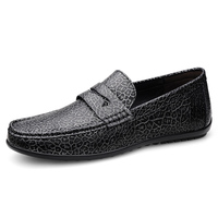 Mocassins Penny pour hommes, taille 37-45, texture craquelée, chaussures décontractées, semelle en caoutchouc souple, chaussures de tous les jours