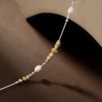 Collier TANGPEI pour femme en argent et or avec perles, alliage et fausses perles, bijoux fantaisie multicolores