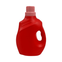 Bouteille en plastique liquide carrée mate en PEHD de 2-2,5 L avec poignée latérale, prise en main ergonomique, conteneur pour produits chimiques et eau, couleur personnalisée, bouchon à vis, vide