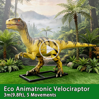 LONGTU Modèle de dinosaure Velociraptor animatronique grandeur nature 10 pieds pour divertissement extérieur des enfants