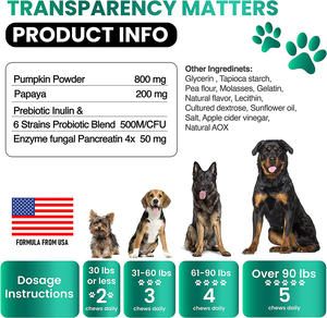 Probiotics-mascarillas para perros, probióticos para el alivio de alergias, multivitamina masticable, con glucosamina - Product Image 6