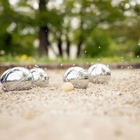 ZQURE Lot de 10 boules en bois pour pétanque, accessoires de jeu, ensemble de boules cibles cochonnet