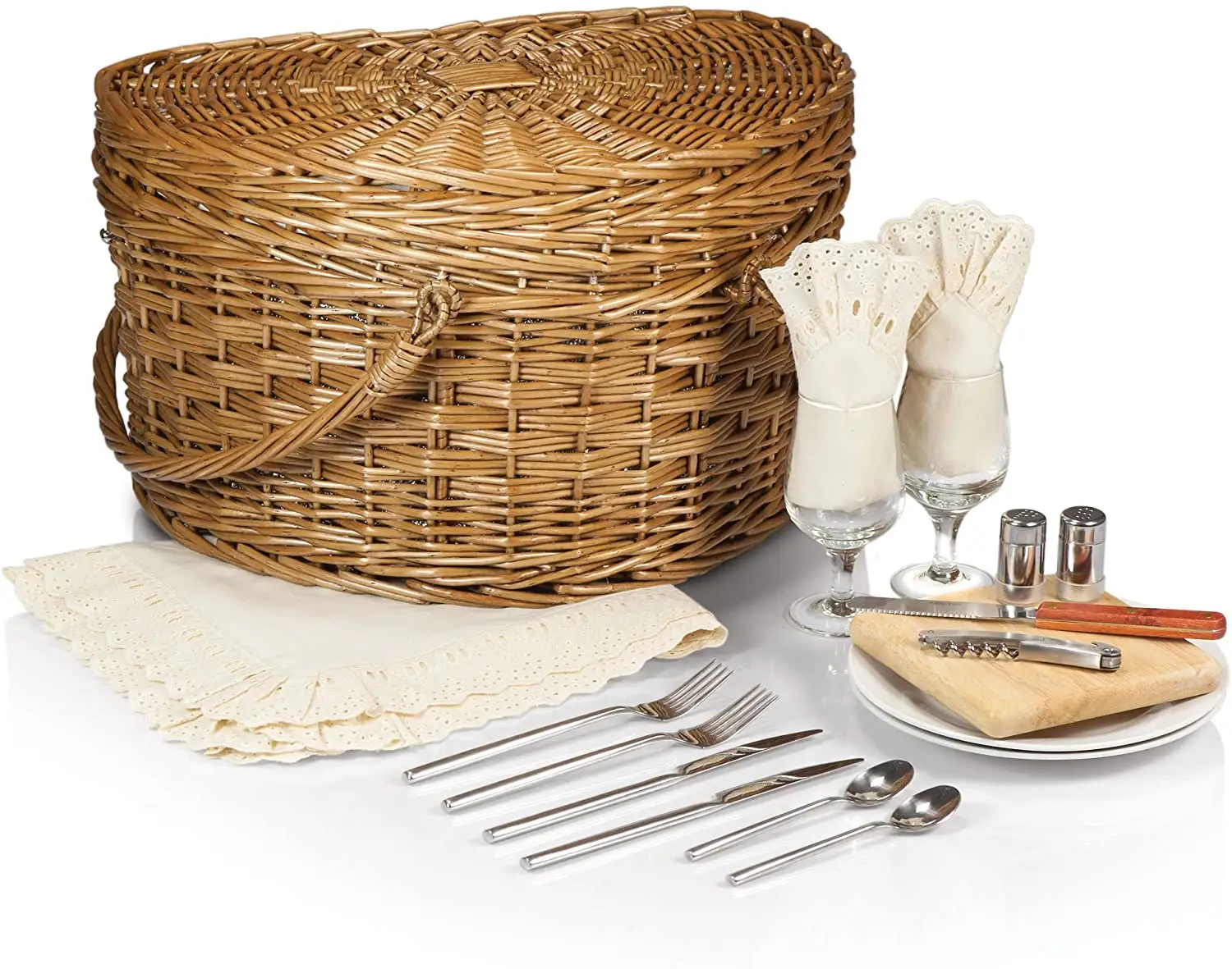 Wicker Willow Rattan Woven Storage Heart Shaped Picnic Basket Cestino Rattan Ratta Pic nic Cestas De Mimbre Corazon