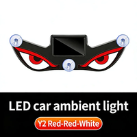 Duefo Nouvelle Lumière d'Ambiance Décorative LED Sans Fil Solaire Effet Œil de Diable pour Voiture 12V, pour Vitre Arrière Triangulaire, Lumière d'Ambiance Ludique