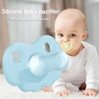 100% Sucette pour bébé en silicone de qualité alimentaire sans BPA écologique/non toxique Logo personnalisé liquide apaiser anneau de dentition débit moyen bébé